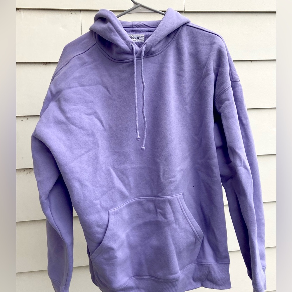 PacSun Men’s Fit Purple Solid Hoodie. M ( loose more comfortable fit for woman)